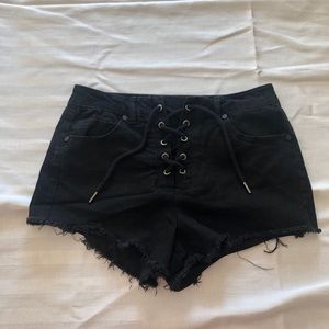 Refuge Black Denim Shorts